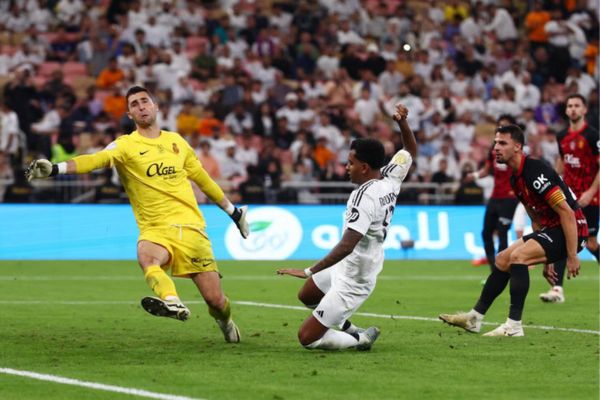 Real Madrid Rodrygo scores their third goal