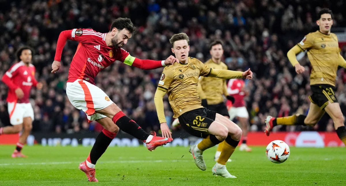 Man Utd 4-1 Real Sociedad: Fernandes Hat-Trick; Spurs Reach Europa League Quarters